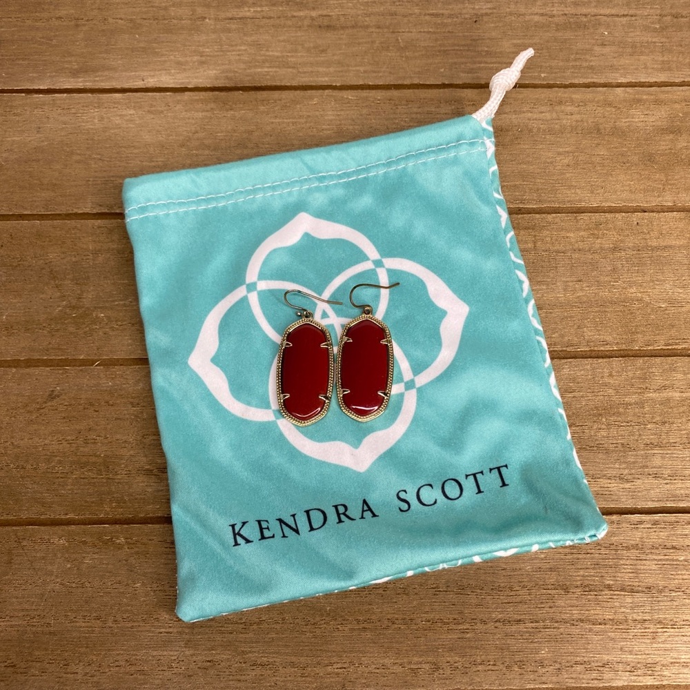 Kendra Scott Elle Dark Red Earrings